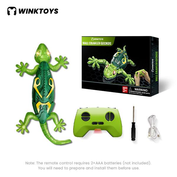 Wall Crawler Gecko, Winktoys Remote Control Toy, Electric Lizard Toy with LED Glowing Eyes, 360° Spin, Animal Toy, Fun Indoor Toy, Gift Idea, Party Toy, Cool Gifts, Family Fun,Christmas